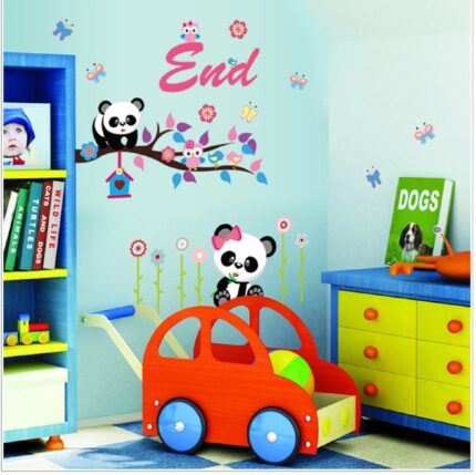 Jaamso Royals 'Panda Cartoon Owl' Wall Sticker (AY9220)  60x90