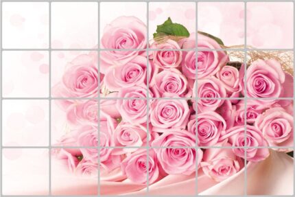 ACEFAST INC 6090CM Kitchen Oil Proof Waterproof Decal Wall Stickers Pink Rose Decal(A7)
