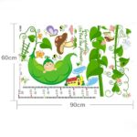 Outgeek Kids Growth Chart Wall Sticker Cute Pea Vine Height Chart Wall Paper Art Decor Decal for Nursery Bedroom one Size Green size 60x90  am9072 - Image 2