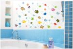 Bathroom Cartoon Wall Sticker Smudged Seaworld Swimming Pool Background Waterproof PVC Wall Sticker Am804 Halibut - Image 2
