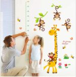 Kids Giraffe Growth Chart Wall Sticker Height Chart Kids Wall Ruler Roll Up Height Chart Portable For Bedroom Nursery Decoration size 50x70 sk7196 - Image 2