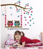 Hm31001 Wall Sticker Decoration Wall Decor Wallpaper Sticker Goods Wall Rental Room OK Owl Butterfly Butterfly Love Love Tree Swing Two Owls Beautiful Wall Sticker - Image 4