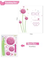 Indian Royals Pink Dendelion Flower Design Self Adhesive PVC Vinyl Wall Sticker size 45x60 ay6006b - Image 8