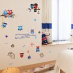 Wallpark Cartoon Cute Pirate Owl Sea Sailboat Map Removable Wall Sticker Decal, Children Kids Baby Home Room Nursery DIY Decorative Adhesive Art Wall Mural size 50x70 sk7103 - Image 5