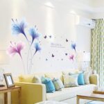 Orchid Flowers Wall Stickers Removable DIY Butterfly Art Decor Wall Stickers Murals for Living Room Kids Room Bedroom TV Background Decoration XL8262 Size: 60x90 - Image 3
