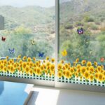 Ay7210 Yellow Gerbera Daisy Flowers Sunflowers with Colorful Butterflies Over Fences Decal for Boys Girls Room Decorations DIY Removable Wall Vinyl Wall Art Stickers by Kamay's - Image 2