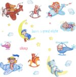 METH HM71012 CUTE BEAR SLEEP N PLANE GOODNIGHT WALLSTICKER WALL STIKER - Image 7