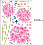 Butterflies Pink Flowers Wall Decal Nursery Baby Room Sticker House Decoration Wallpaper Removable Living Dinning Room Bedroom Kitchen Art Picture Murals DIY Stick size 50x70 xls7027 - Image 5