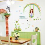 XLs7083 Swing Girl Wall Stickers For Bedroom Living Room Home Decor Pvc Removable - Image 4
