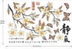 Adesivos de parede Kamay com tinta de caligrafia chinesa citações silenciosas com flor de magnólia coloridas Butterfly Pantings para decoração de casa, mural, quarto, escritório, sala de estar, sofa TV size 60x90 xh916 - Image 4