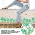 Wall Papers Green Leaves Baseboard Bathroom Kitchen Cupboard Decor Grass Plants Skirting Line Wall Stickers Decals size 50x70 sk7129 - Image 3