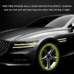 20 PCS Car Wheel Reflective Stickers, Anti-Scratch Night Safety Warning Tape Stripe Sticker, Exterior Fluorescent Decorative Tire Rims Decal for Vehicles, Car Accessories (Green) - Image 5
