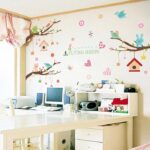 XL8245 Wallpark Cartoon Cute Rabbit Cat Bird Creative Stars House Pendent Tree Branch Removable Wall Sticker - Image 5