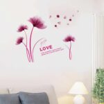 Purple Romantic Blooming Flowers Decorative Wall Stickers - Image 7