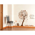 WALL STICKER HEART TREE AND CAT AY9017 - Image 2