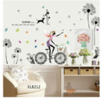 Flower Dandelion Girl Baseboard Porch Entrance Seamless Wall Sticker (XL8212) - Image 2