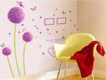 wall sticker living room decor XL8010 LC9083 PVC purple dandelion two optional removable children's room decor paper fashion - Image 4