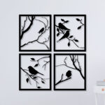 Birdcage Leaves Wall Sticker Bedroom Sofa Forest Nature Leaves Birds Animal Branch Wall Decal Living Room Vinyl Decor - Image 2