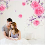 ROSES PVC Wall Sticker Home Decor - Flower wall sticker 2 peaces gs8705 Size: 60x90 - Image 2