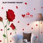 UNIVERSAL XL8178 new removable wall stickers romantic red rose living room bedroom home wedding house decoration murals-Red - Image 4