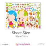 Cute Puppies Kids Wall Sticker | Buy This Cheerful Room Decor size 50x70 xls7100 - Image 4