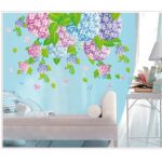 Flowers Deciduous Blue Red Flower ball Wall Decal Sticker - DIY PVC Removable Transparent Film Self-Adhesive Mural Art Wall Decor for Living Room size 50x70 ay7146 - Image 5