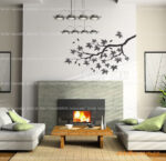 Fashion pvc wall stickers bedroom living room TV Dining Maple flowers backdrop - Sticker JM7005 - Image 4