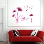 Purple Romantic Blooming Flowers Decorative Wall Stickers - Image 3