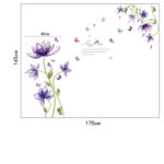 SK9035 WALL STIKER PURPLE FLOWER KISS ME - Image 5