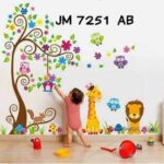WALL STICKER JM7251ab  wallsticker 2x60x90 wallstiker trans JM7251-GIRAFFE LION TREE - Image 4