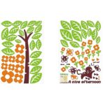 RELIZA WALL STICKER GREEN TREE KITTENS GREEN TREE WALL STICKER size 60x90 ay208 - Image 4