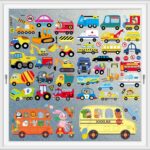 HCHinn Spring Summer Window Clings Double Sided Car Excavator Pattern Window Decals Stickers Decals for Kids Window Glass Spring Party Decorations 66 Pcs - Image 5
