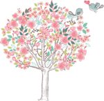 My Wonderful Walls Spring Love Tree Wall Mural Sticker Kit – Peel & Stick and Removable