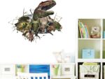 3D Window  Dinosaurs Breaking Walls Climbing Out Wall Animals - Image 2