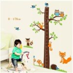 Large Wall Decals Height Chart for Kids Room Animals Wall Sticker