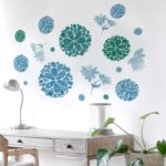 Blue & Green Floral Mandalas Wall Stickers or Cabinets Decal Set - Image 2