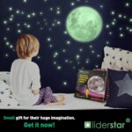 Moon Glow in The Dark Stars and Moon Ceiling Decal, Luminous Wall Decor for Children's Rooms, Sticky Fluorescence Stars and Moon, Gift for Boy and Girl Includes Affirmation Card - Image 3