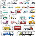 decalmile Cars Wall Stickers Transports Kids Room Wall Decor Peel and Stick Wall Decals for Boys Children's Room Nursery Bedroom Classroom - Image 4