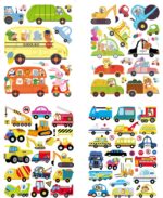 HCHinn Spring Summer Window Clings Double Sided Car Excavator Pattern Window Decals Stickers Decals for Kids Window Glass Spring Party Decorations 66 Pcs - Image 4