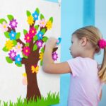 Mj9006v WATINC 49Pcs DIY Spring Tree Felt Board Craft Kit, Flower Leaf Butterfly Snail Bird Detachable Ornaments Spring Party Decoration for Kids, Activity Creative Game Wall Hanging Decor for Home Classroom - Image 2
