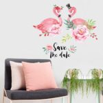 ChezMax Pink Flamingo and Quotes Wall Stickers DIY Removable Animals Wall Decals Decorative Wall Mural Wallpaper for Bedroom 19.7" X 27.6" - Image 2