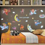 METH HM71012 CUTE BEAR SLEEP N PLANE GOODNIGHT WALLSTICKER WALL STIKER - Image 2