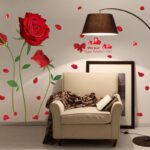 UNIVERSAL XL8178 new removable wall stickers romantic red rose living room bedroom home wedding house decoration murals-Red - Image 3