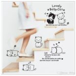 WALL STICKER LOVELY BABY CAT KUCING LOVE BLACK AY9048 WALL STICKER - Image 2