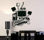Vinyl Wall Decal Computer Art Gamer Play Room PC Kids Mural Stickers Size 36x36 Inches - Image 3