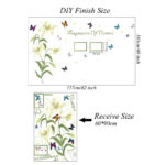 1 Set Lily Flower Wall Sticker Photo Frame Murals Temptation of Flowers White Pink Lily Butterfly SK9070A - Image 4