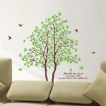 Green Trees and Birds Living Room Home Decoration Wall Stickers on the Wall ay698 Size: 60x90 - Image 2