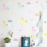 Boho Cartoon Cute unicorn Animal Watercolor Vinyl Wall Sticker Removable Decals Kids Nursery Baby Bedroom Home Decoration - Image 3