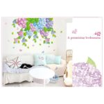 Flowers Deciduous Blue Red Flower ball Wall Decal Sticker - DIY PVC Removable Transparent Film Self-Adhesive Mural Art Wall Decor for Living Room size 50x70 ay7146 - Image 4