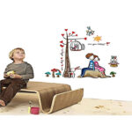 Wall decal two lovers leaning back ay924 - Image 5